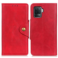 Leather Case Stands Flip Cover Holder N06P for Oppo A94 4G Red
