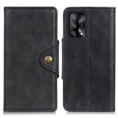 Leather Case Stands Flip Cover Holder N06P for Oppo A95 4G Black
