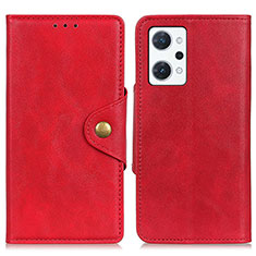 Leather Case Stands Flip Cover Holder N06P for Oppo Reno7 A Red
