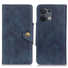 Leather Case Stands Flip Cover Holder N06P for Oppo Reno8 5G Blue