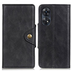Leather Case Stands Flip Cover Holder N06P for Oppo Reno8 T 4G Black