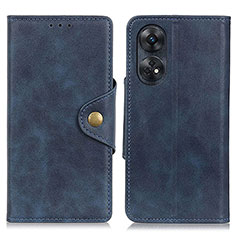 Leather Case Stands Flip Cover Holder N06P for Oppo Reno8 T 4G Blue