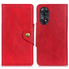 Leather Case Stands Flip Cover Holder N06P for Oppo Reno8 T 4G Red