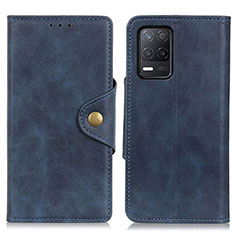 Leather Case Stands Flip Cover Holder N06P for Realme 8s 5G Blue