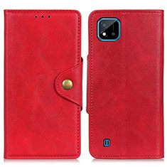 Leather Case Stands Flip Cover Holder N06P for Realme C11 (2021) Red