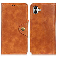 Leather Case Stands Flip Cover Holder N06P for Samsung Galaxy A04 4G Brown