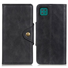 Leather Case Stands Flip Cover Holder N06P for Samsung Galaxy A22s 5G Black