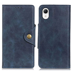 Leather Case Stands Flip Cover Holder N06P for Samsung Galaxy A23 5G SC-56C Blue