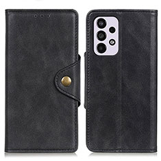 Leather Case Stands Flip Cover Holder N06P for Samsung Galaxy A33 5G Black