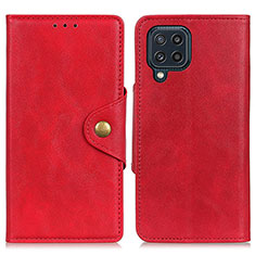 Leather Case Stands Flip Cover Holder N06P for Samsung Galaxy M32 4G Red
