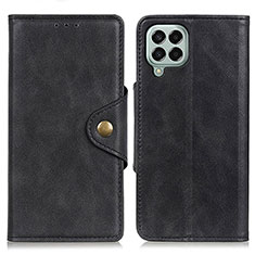 Leather Case Stands Flip Cover Holder N06P for Samsung Galaxy M33 5G Black