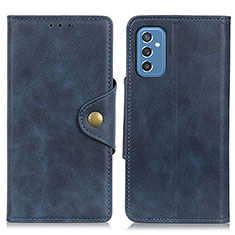 Leather Case Stands Flip Cover Holder N06P for Samsung Galaxy M52 5G Blue