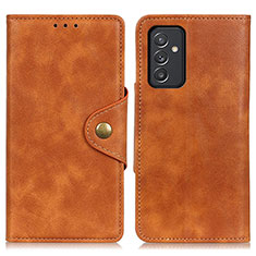 Leather Case Stands Flip Cover Holder N06P for Samsung Galaxy Quantum2 5G Brown