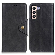 Leather Case Stands Flip Cover Holder N06P for Samsung Galaxy S21 5G Black