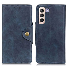 Leather Case Stands Flip Cover Holder N06P for Samsung Galaxy S22 5G Blue