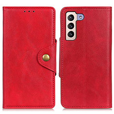 Leather Case Stands Flip Cover Holder N06P for Samsung Galaxy S22 5G Red