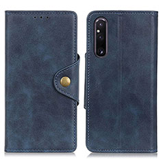 Leather Case Stands Flip Cover Holder N06P for Sony Xperia 1 V Blue