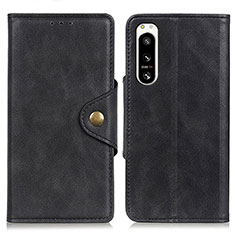 Leather Case Stands Flip Cover Holder N06P for Sony Xperia 5 IV Black