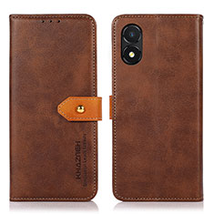 Leather Case Stands Flip Cover Holder N07P for Huawei Honor X5 Brown