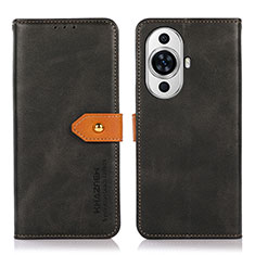 Leather Case Stands Flip Cover Holder N07P for Huawei Nova 11 Ultra Black