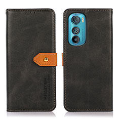 Leather Case Stands Flip Cover Holder N07P for Motorola Moto Edge 30 5G Black
