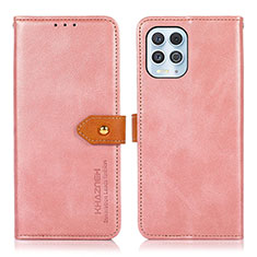 Leather Case Stands Flip Cover Holder N07P for Motorola Moto Edge S 5G Pink