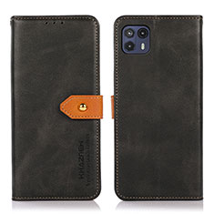 Leather Case Stands Flip Cover Holder N07P for Motorola Moto G50 5G Black