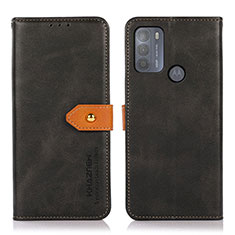 Leather Case Stands Flip Cover Holder N07P for Motorola Moto G50 Black