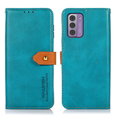 Leather Case Stands Flip Cover Holder N07P for Nokia G42 5G Cyan