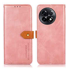 Leather Case Stands Flip Cover Holder N07P for OnePlus Ace 2 5G Pink