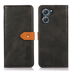 Leather Case Stands Flip Cover Holder N07P for Oppo K10 5G Black