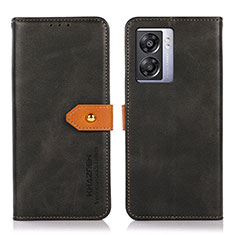 Leather Case Stands Flip Cover Holder N07P for Oppo K10 5G India Black