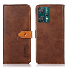 Leather Case Stands Flip Cover Holder N07P for Realme 9 5G Brown