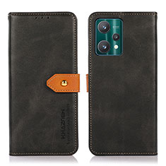 Leather Case Stands Flip Cover Holder N07P for Realme 9 Pro 5G Black