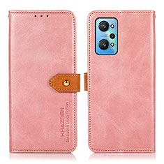 Leather Case Stands Flip Cover Holder N07P for Realme GT Neo 3T 5G Pink