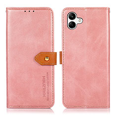 Leather Case Stands Flip Cover Holder N07P for Samsung Galaxy A04E Pink