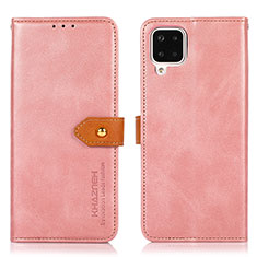 Leather Case Stands Flip Cover Holder N07P for Samsung Galaxy A12 5G Pink