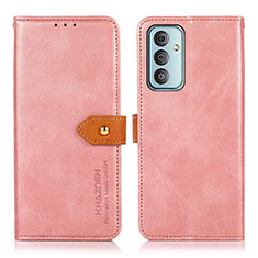 Leather Case Stands Flip Cover Holder N07P for Samsung Galaxy F13 4G Pink