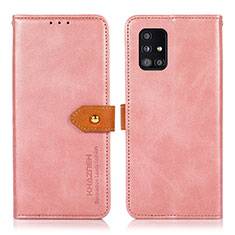 Leather Case Stands Flip Cover Holder N07P for Samsung Galaxy M40S Pink