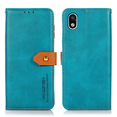 Leather Case Stands Flip Cover Holder N07P for Sony Xperia Ace III Cyan