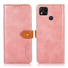 Leather Case Stands Flip Cover Holder N07P for Xiaomi Redmi 10A 4G Pink