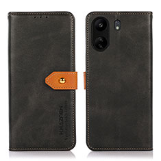Leather Case Stands Flip Cover Holder N07P for Xiaomi Redmi 13C Black