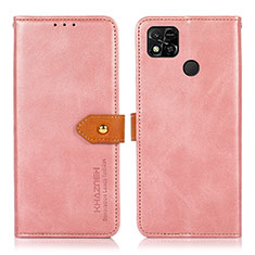 Leather Case Stands Flip Cover Holder N07P for Xiaomi Redmi 9 India Pink