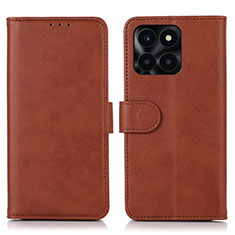 Leather Case Stands Flip Cover Holder N08P for Huawei Honor X8b Brown