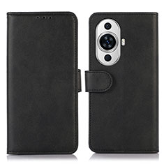 Leather Case Stands Flip Cover Holder N08P for Huawei Nova 11 Ultra Black