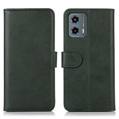 Leather Case Stands Flip Cover Holder N08P for Motorola Moto G 5G (2023) Green