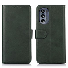 Leather Case Stands Flip Cover Holder N08P for Motorola Moto G62 5G Green