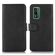 Leather Case Stands Flip Cover Holder N08P for Nokia XR21 Black