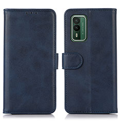 Leather Case Stands Flip Cover Holder N08P for Nokia XR21 Blue