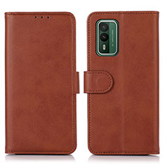 Leather Case Stands Flip Cover Holder N08P for Nokia XR21 Brown